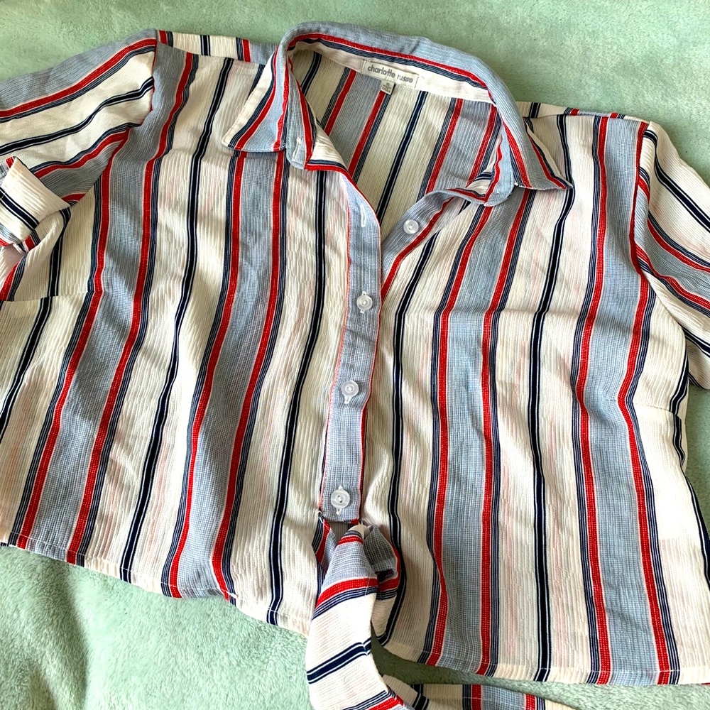 Charlotte Russe button crop top